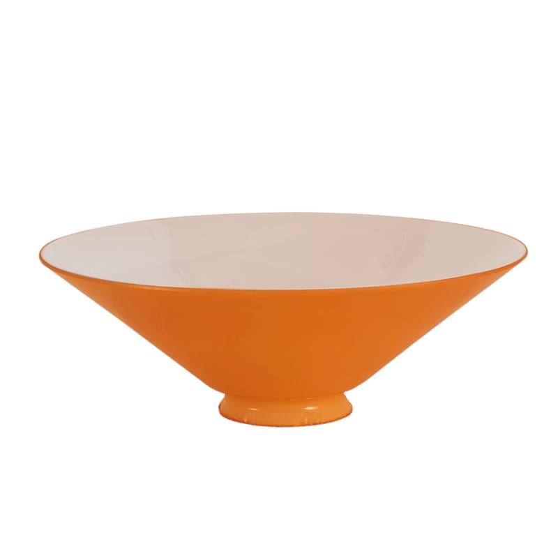 Sklenené tienidlo lesklé oranžové s hrdlom, priemer 20cm, montážny otvor: 5,7cm 